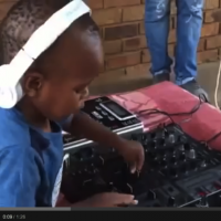 This toddler DJ is super cute!