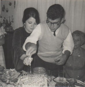 Johnny&Mary cutting cakes at 21st birthday
