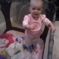 Watch this adorable 1yr old try to talk her way out of a nap