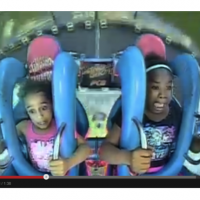 Two girls freaking out on a slingshot ride is too funny!