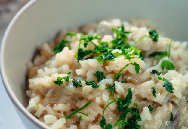 Chicken (or feta) and vegetable risotto