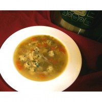 One Pot Chicken Soup with Meatballs and Risoni