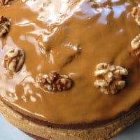 Delicious coffee and walnut cake