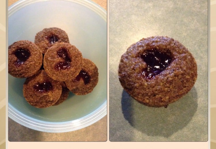 Flaxseed and jam muffins