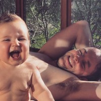 Sonny Blake cuddles up to Dad, Hamish, on holidays in the Maldives!