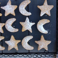 Star and moon shortbread biscuits