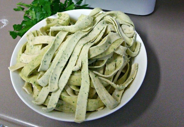 Fresh parsley pasta