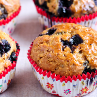 Wholemeal Blueberry Banana Muffins