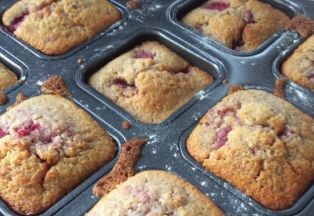 Raspberry and white chocolate muffins