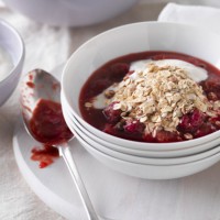 Rhubarb And Berry Compote With Muesli