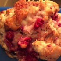 Low fat apple and raspberry muffins