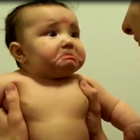 Adorable little girl is frightened by Dad's evil laugh, SO CUTE!