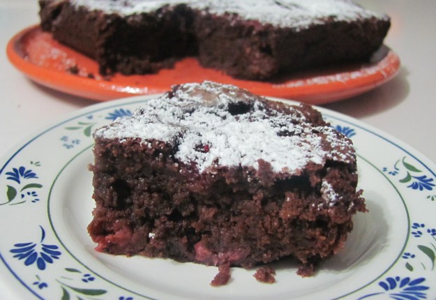Raspberry and chocolate cake