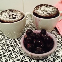 1 minute Choc Blueberry Mug Cake