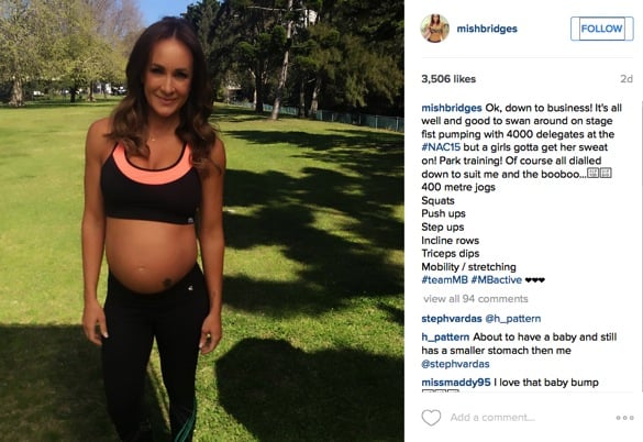 michelle bridges and her baby bump mean business_lets get down to business at the park