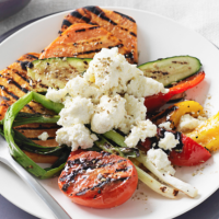 Chargrilled vegetables with ricotta and fennel salt