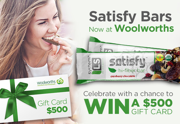 WIN a $500 gift voucher thanks to Satisy Bars – now at Woolworths!
