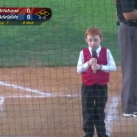 Even the hiccups didn't stop Ethan singing the national anthem