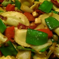 Agnolotti with Asian veggies