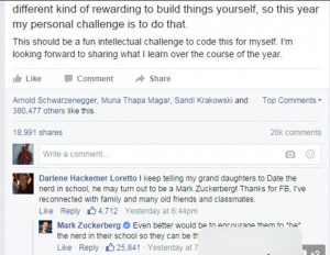 mark zuckerberg. facebook post.