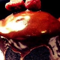 Chocolate cupcakes with chocolate glaze