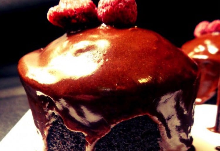 Chocolate cupcakes with chocolate glaze