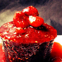 Raspberry Chocolate Cake with Raspberry Coulis