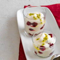 Passionfruit and raspberry mousse