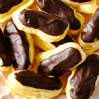 Mini chocolate eclairs