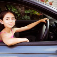 Why was this nine year old girl driving home?