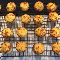 Low carb cheesy baked cauliflower tots