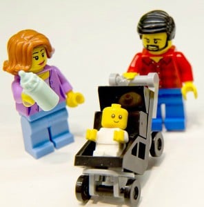 Lego hipster Dad with pram, baby and Mum. Image source: Getty Images