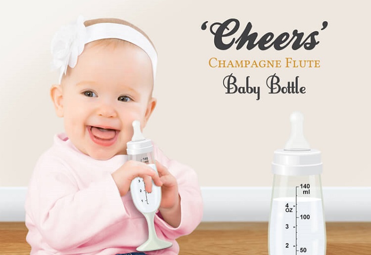 A baby bottle shaped like a CHAMPAGNE glass?! Mouths of Mums
