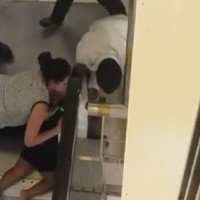 Pre-schooler trapped on escalator