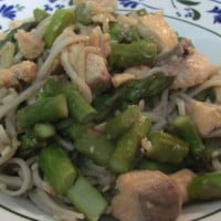 Salmon, asparagus and soba noodles