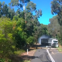 Footage of very close call released with woman 'lucky to be alive'