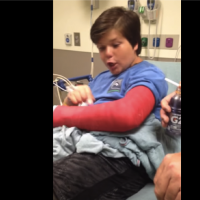 FUNNY VIDEO: Boy wakes up with a cast