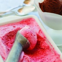 Dairy free strawberry and chocolate ice-cream