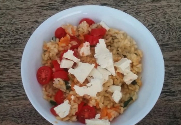 Pumpkin risotto with cherry tomatoes