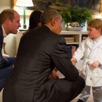 Prince George meets The President and First Lady of the United States