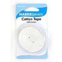 Habee Savers Tape Cotton Woven White 20mm X 5m