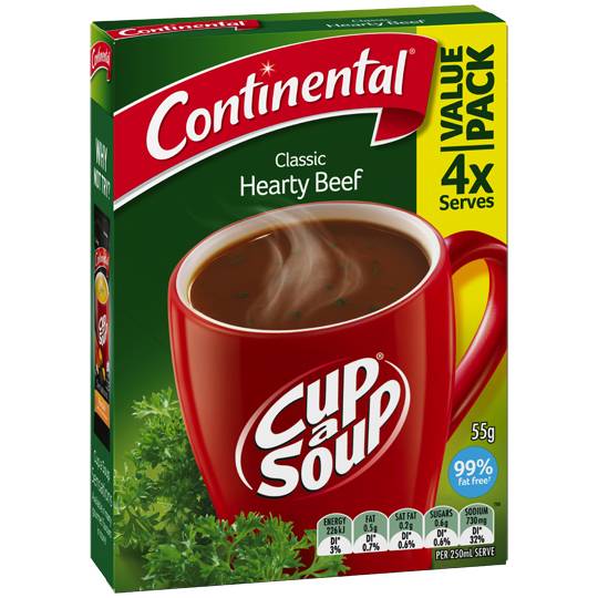 Continental Cup A Soup Instant Soup Hearty Beef