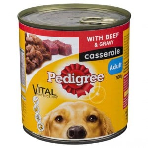 Pedigree Adult Dog Food Casserole Can Beef Gravy