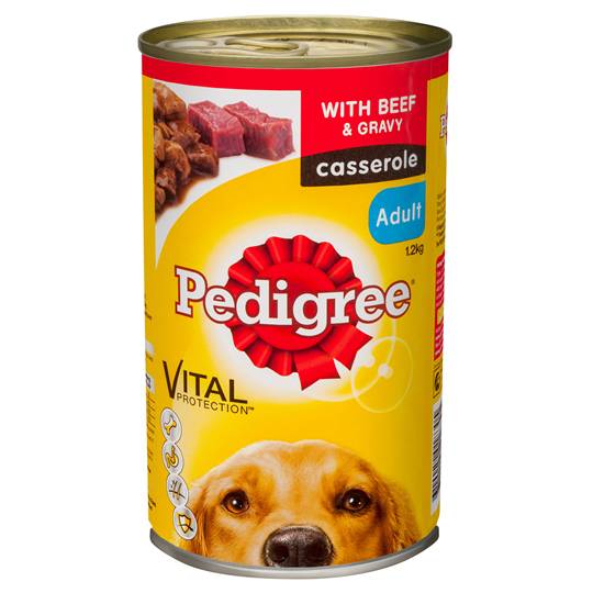 Pedigree Adult Dog Food Can Casserole With Beef Gravy