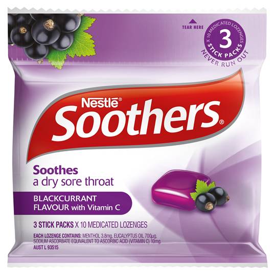 Soothers Throat Lozenges Blackcurrant