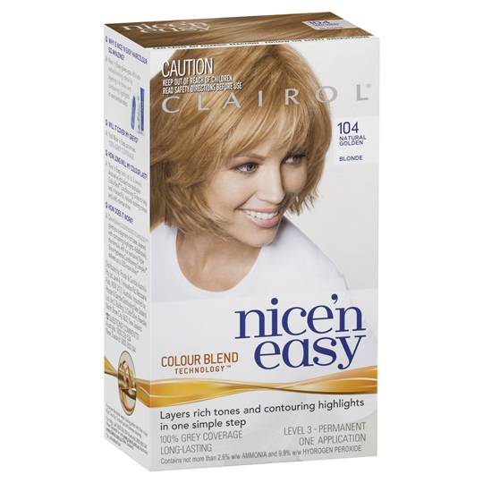 Clairol Nice N Easy Permanent Hair Color Kit 104 Natural Golden Blonde