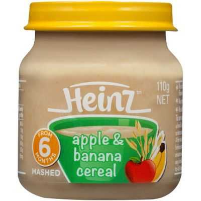 Heinz Pureed Food 6 Months Banana & Apple Cereal