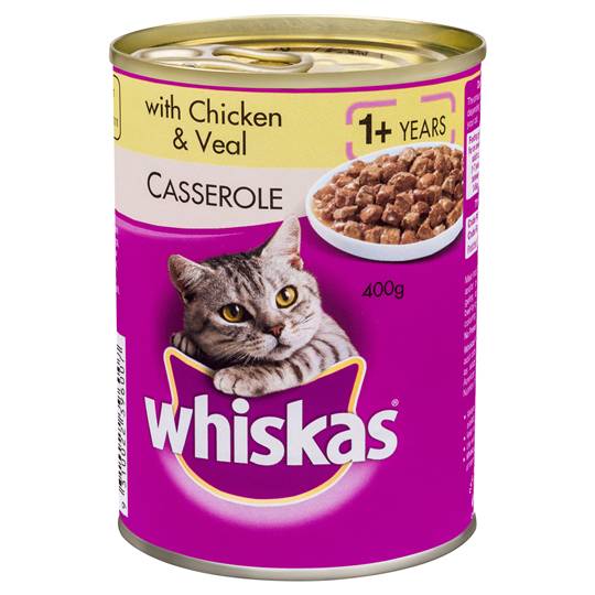 Whiskas Adult Cat Food Chicken & Veal Casserole
