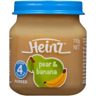 Heinz Strained Food 4 Months 100% Pear & Banana