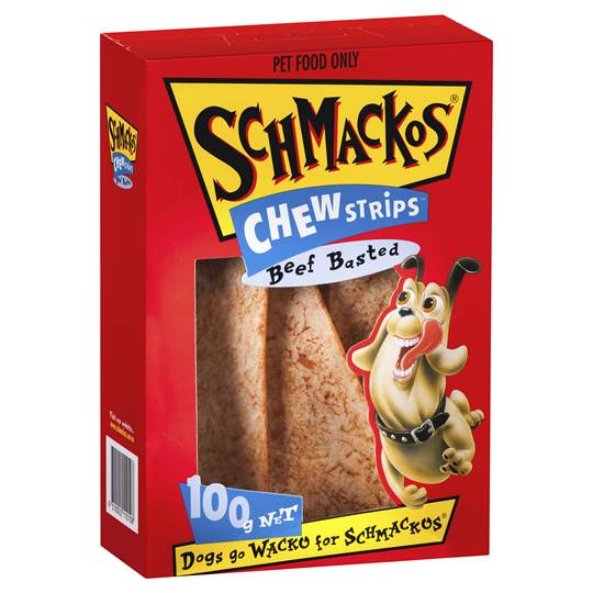 Schmackos Treat Chew Strips Beef Basted